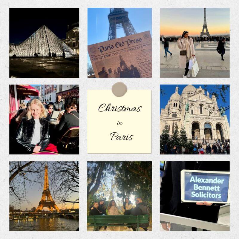 A selection of photos of the Alexander Bennett Solicitors team enjoying Parisian landmarks.